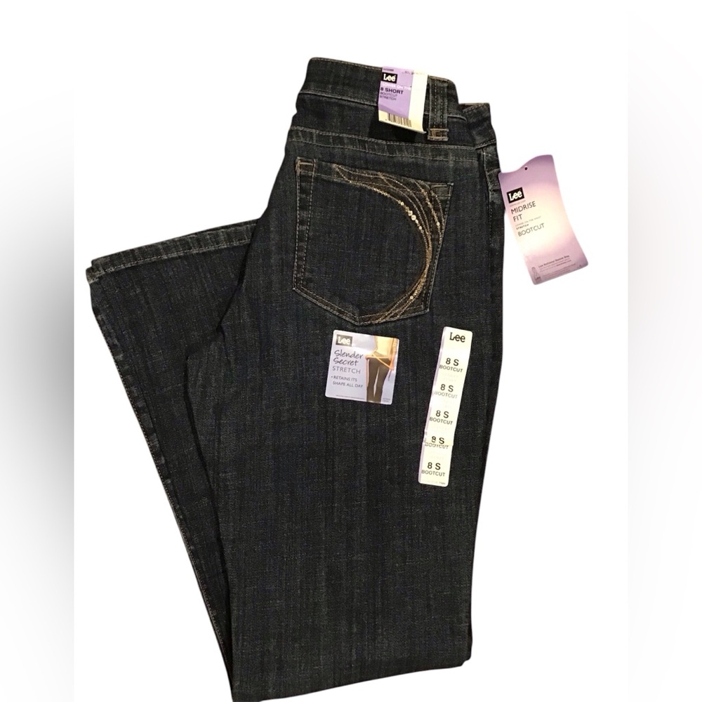 Lee Slender Secrets Stretch Jeans Bootcut Size 8 Short Mid-rise Fit